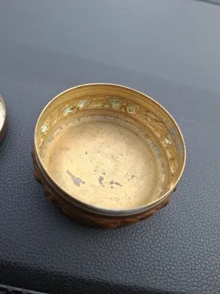 Scatolina rame vintage con vetro