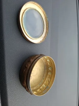 Scatolina rame vintage con vetro