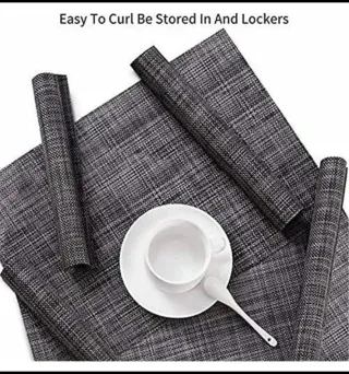 Set 4 Tovagliette Antiscivolo Grigie