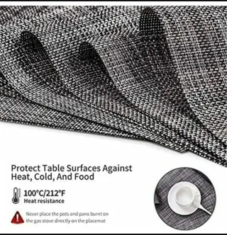 Set 4 Tovagliette Antiscivolo Grigie