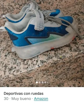 Deportivas con ruedas niñ@ azul/blanco