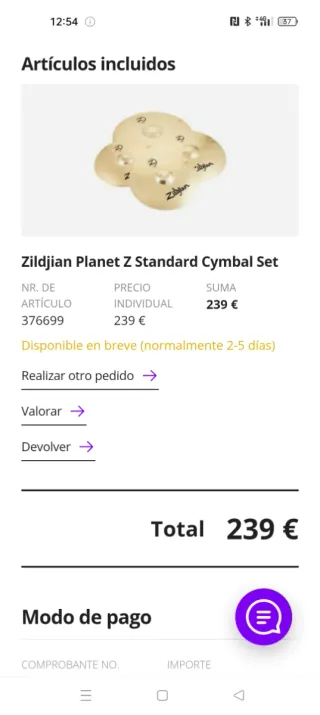 Juego de platos Zildjian para batería
