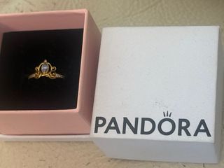 Anillo Pandora Cenicienta Azul y Oro