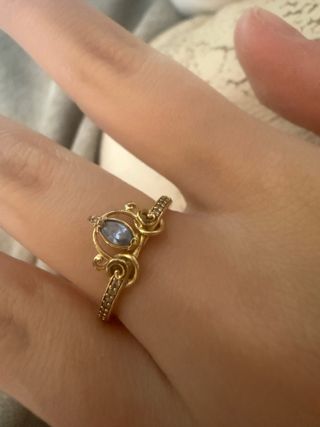 Anillo Pandora Cenicienta Azul y Oro