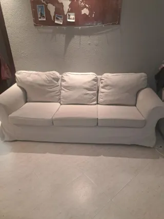 Sofá 3 plazas IKEA EKTORP beige + funda