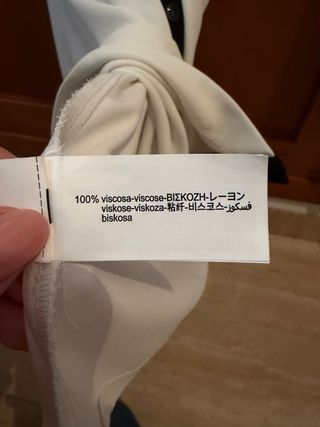 Vestido Zara Blanco y Negro Talla XS