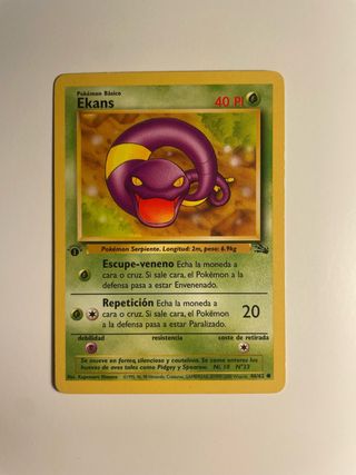 Carta Pokémon Ekans - Fossil 1ª Edición Español
