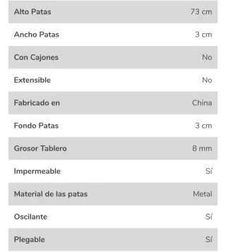 Mesa elevable cristal negra