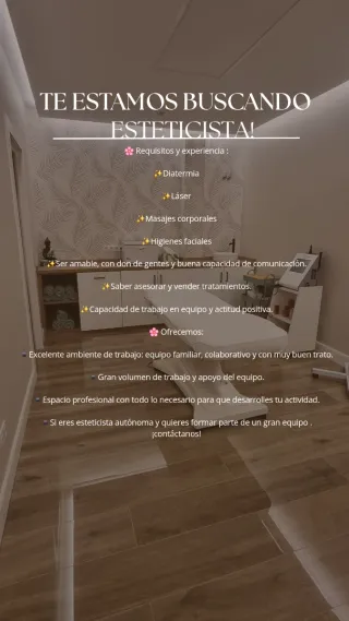 Buscamos esteticista