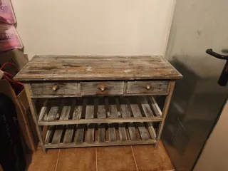 Mesa auxiliar madera 110x80 estilo vintage