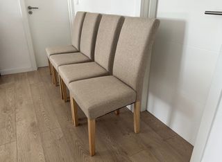 4 Cadeiras Sklum bege tecido madeira