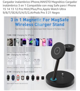 Cargador Inalámbrico 3 en 1 INNISTO
