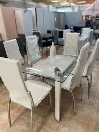 OFERTA - HERMOSA MESA COMEDOR DELUX + 6 SILLAS