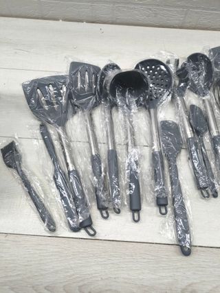 Juego de utensilios de cocina, 15 piezas de silicona