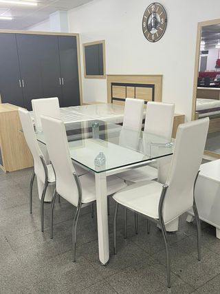 mesa comedor de 6 sillas nueva