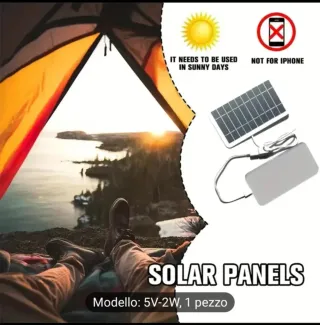 Pannello Solare 2W 5V Caricabatterie USB