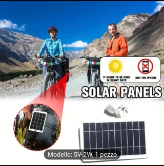 Pannello Solare 2W 5V Caricabatterie USB
