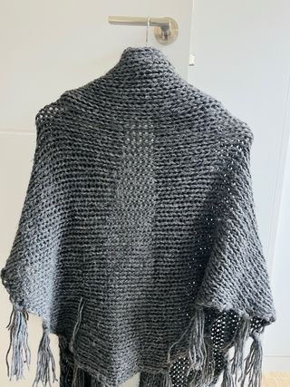 Precioso Chal de lana de nudos amoroso y calentito