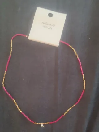 Collar Natura perlas rosas y doradas