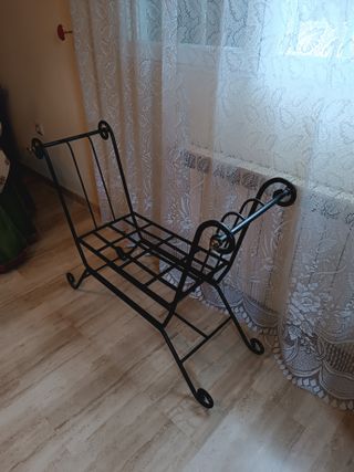 Banco Asiento Hierro Forjado Negro