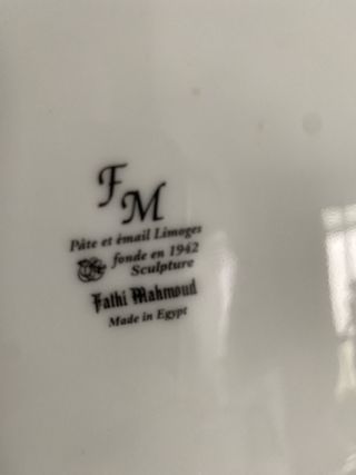 Plato y Taza Decorativa Egipcia Bastet