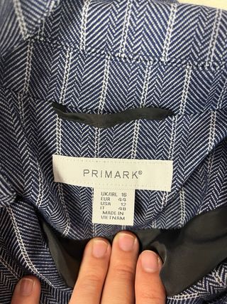 Americana de rayas azul mujer