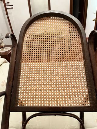 Mecedora Vintage Ratán y Madera