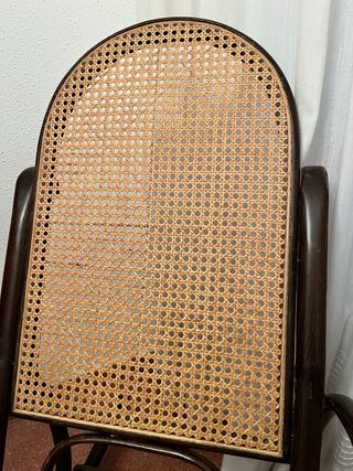 Mecedora Vintage Ratán y Madera