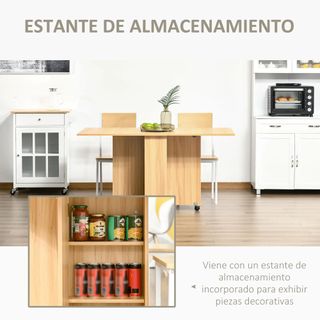 Mesa de Comedor Plegable con Ruedas Mesa Auxiliar