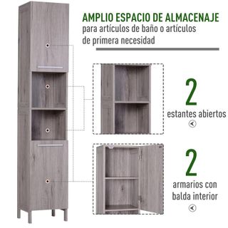 Columna de Baño Mueble Alto y Estrecho con Estante