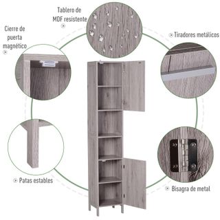 Columna de Baño Mueble Alto y Estrecho con Estante