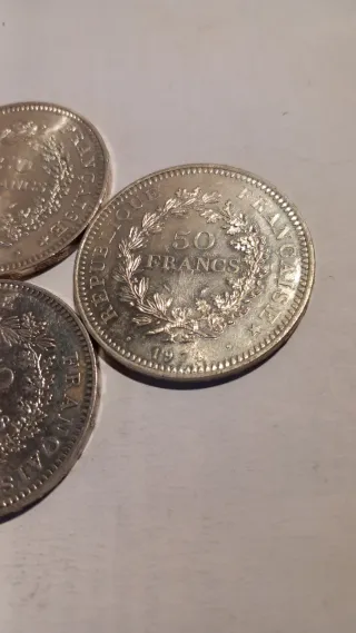 5 Monedas 50 Francos Plata