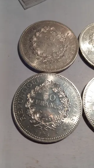 5 Monedas 50 Francos Plata