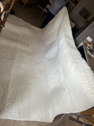 Alfombra grande salón pelo blanco nueva