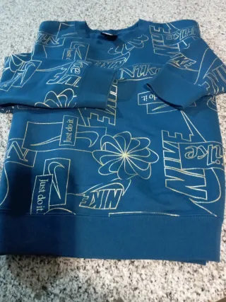 Sudadera Nike Mujer Azul y Dorado