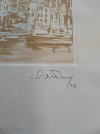 Grabado artístico firmado a mano