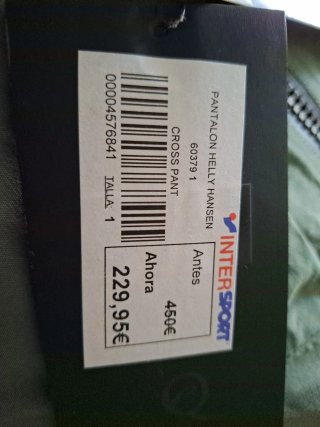 Pantalón de nieve Helly Hansen sin estrenar