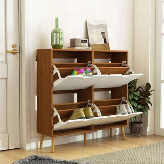 Mueble Zapatero con 4 Cajones Abatibles y Estante