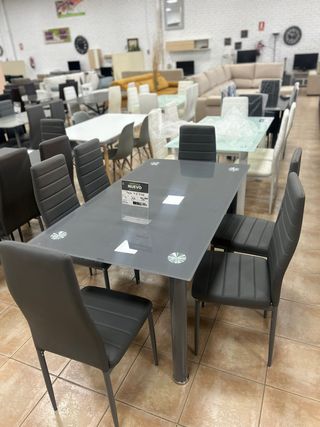 Mesa comedor 6 sillas gris moderna NUEVA
