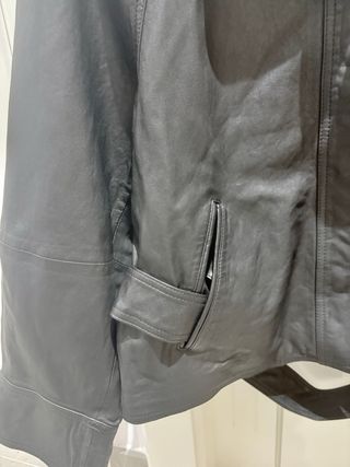 Chaqueta Piel Negra Massimo Dutti Talla S