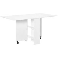 Mesa de Comedor Plegable de Madera Blanco