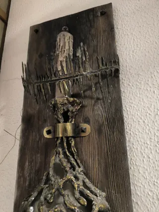 Aplique Pared Bronce y Madera
