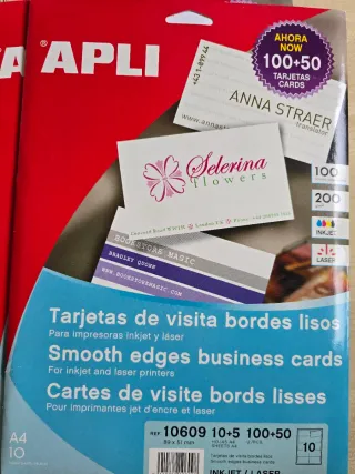 Pack 6 APLI Tarjetas Visita 10609 Nuevas