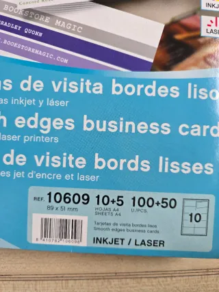 Pack 6 APLI Tarjetas Visita 10609 Nuevas