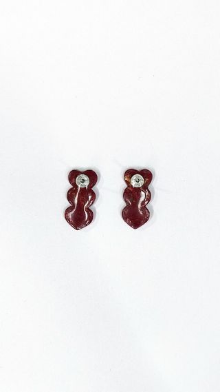 Pendientes Corazones Rojos y Dorados