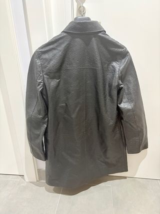 Gabardina Piel Negro Massimo Dutti