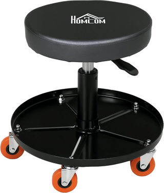 Sgabello da Officina con Ruote e Porta Attrezzi, S