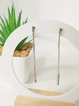 Pendientes largos plata de ley