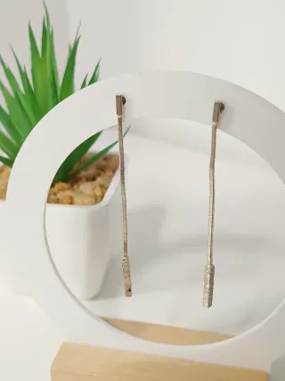 Pendientes largos plata de ley