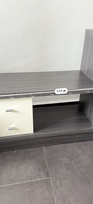 Mueble recibidor moderno gris y blanco